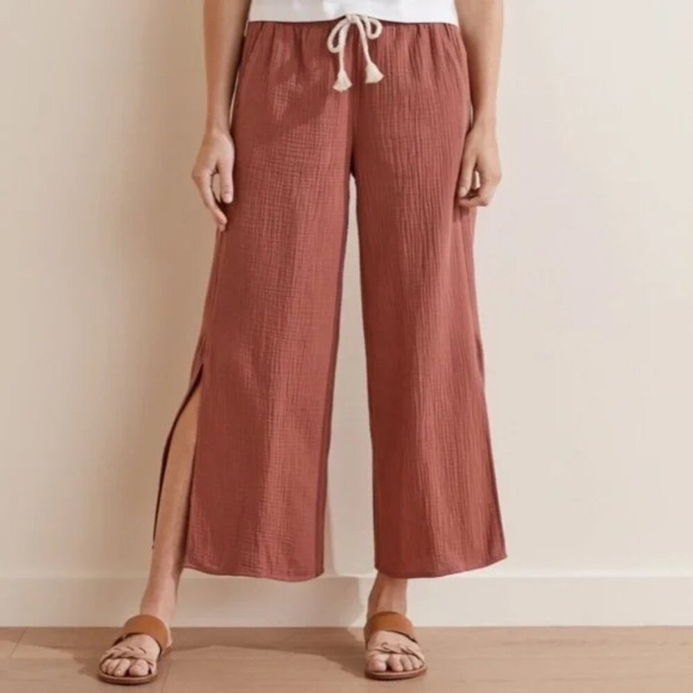 UpWest XS Wide Leg Plisse Pants Coral